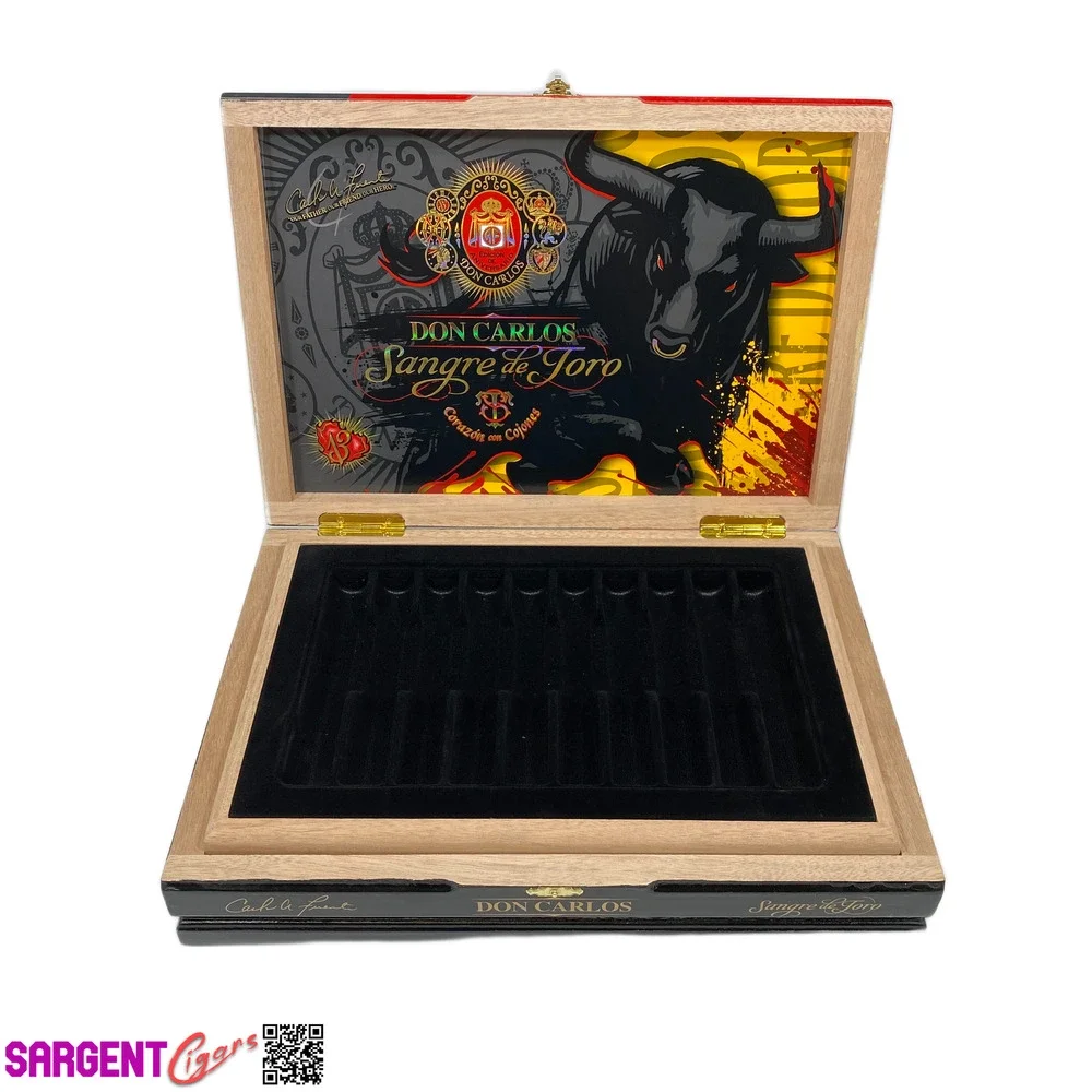 Arturo Fuente Don Carlos Cojones Sangre de Toro Empty Wooden Cigar Box